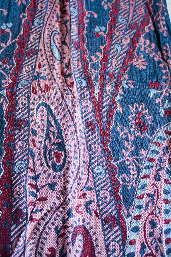 pashmina sjaal dieprood roze en blauw