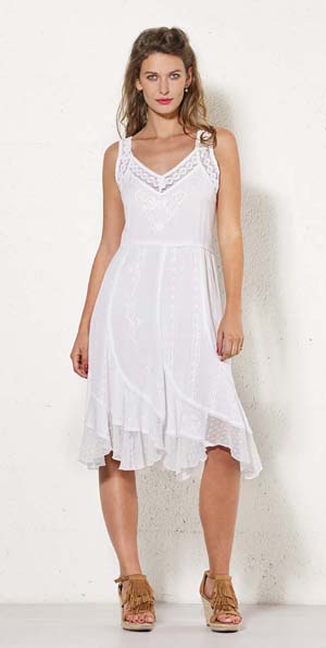 Spiksplinternieuw Bekijk Product: Halflange witte jurk met kant en borduursel YL-76