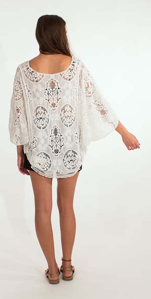 Poncho wit embroidery cotton
