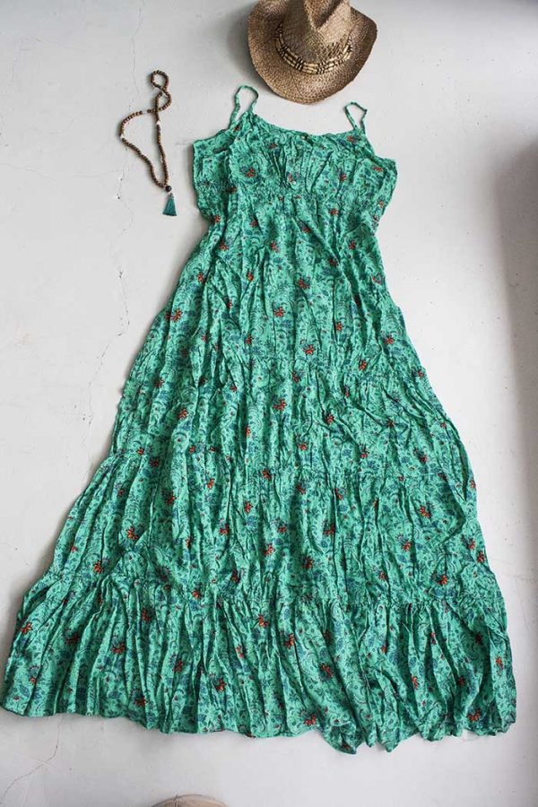 Lange gipsy jurk groen XXL