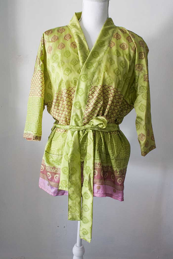 Vintage sari fabric kimono