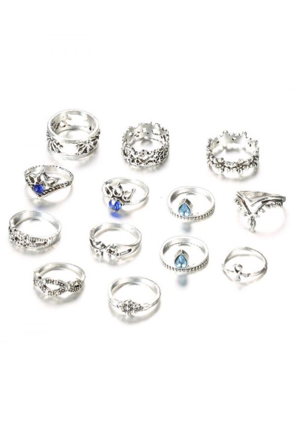 mix metalen ringetjes met glas steentjes