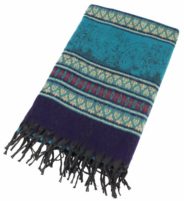 wollen sjaal blauw turqoise
