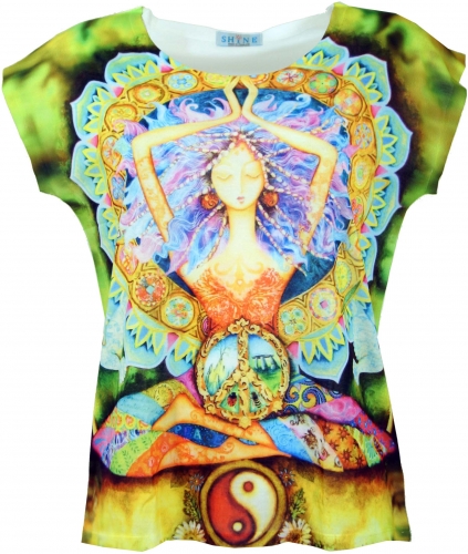 Shirt korte mouw psychedelisch colorful yoga meisje