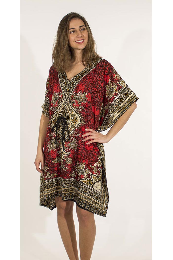 fax functie praktijk Bekijk Product: Tuniek/poncho/kimono kaftan blouse rood orientaals -  Bohemian Treasures