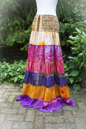 Strokenrok multicolor sari stof design