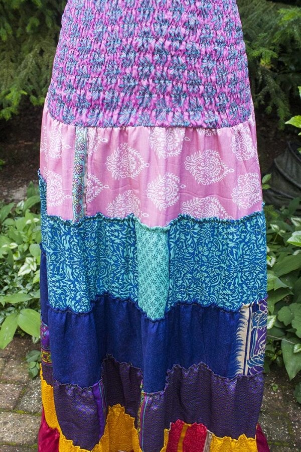 Strokenrok multicolor sari stof design