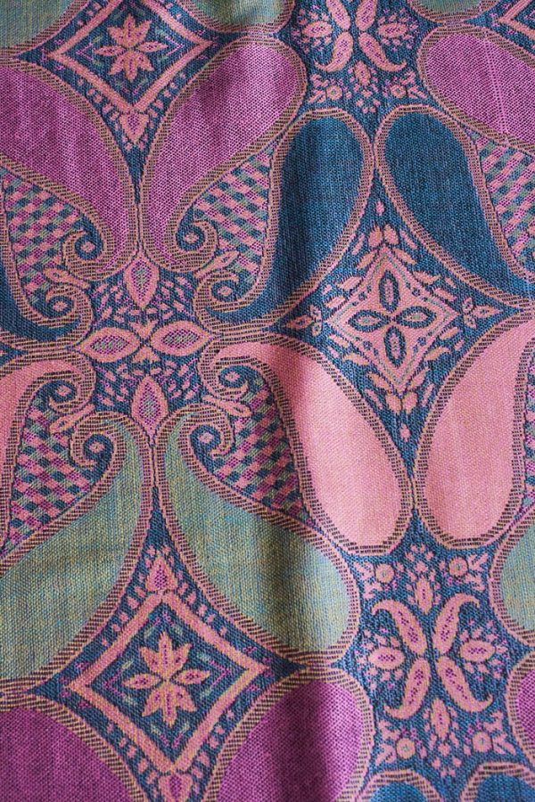 Pashmina sjaal azachtroze denimblauw