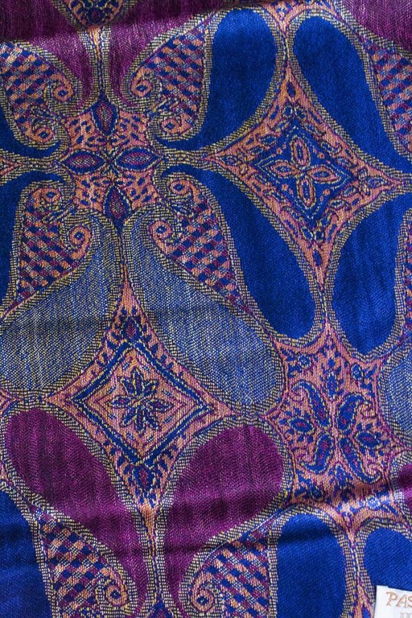 Pashmina sjaal kobaltblauw fuchsia