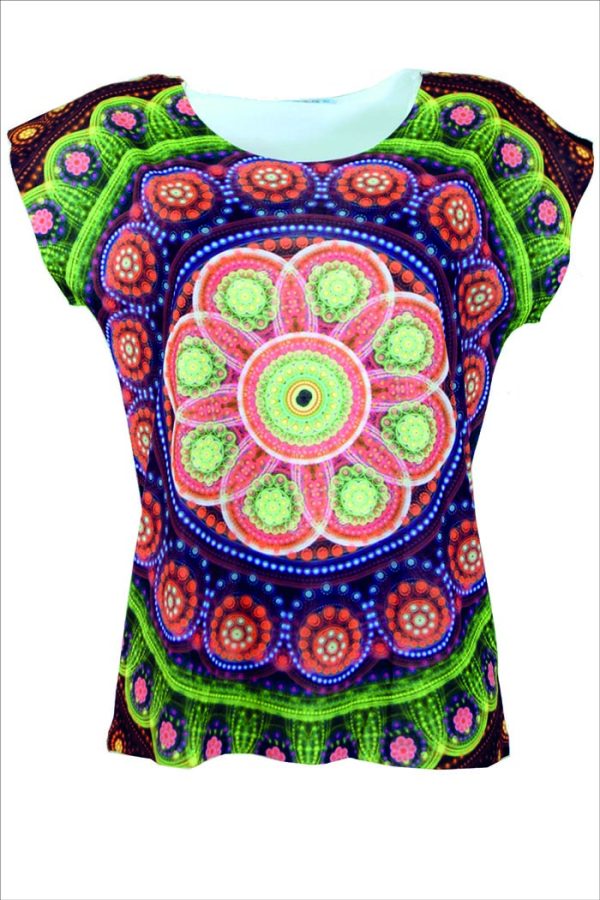 psytrance t shirt yoga t shirt Mandala groen
