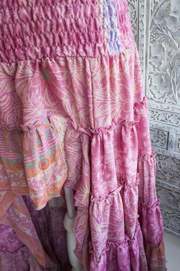 Sexy gipsy rok sari lang zacht oud roze