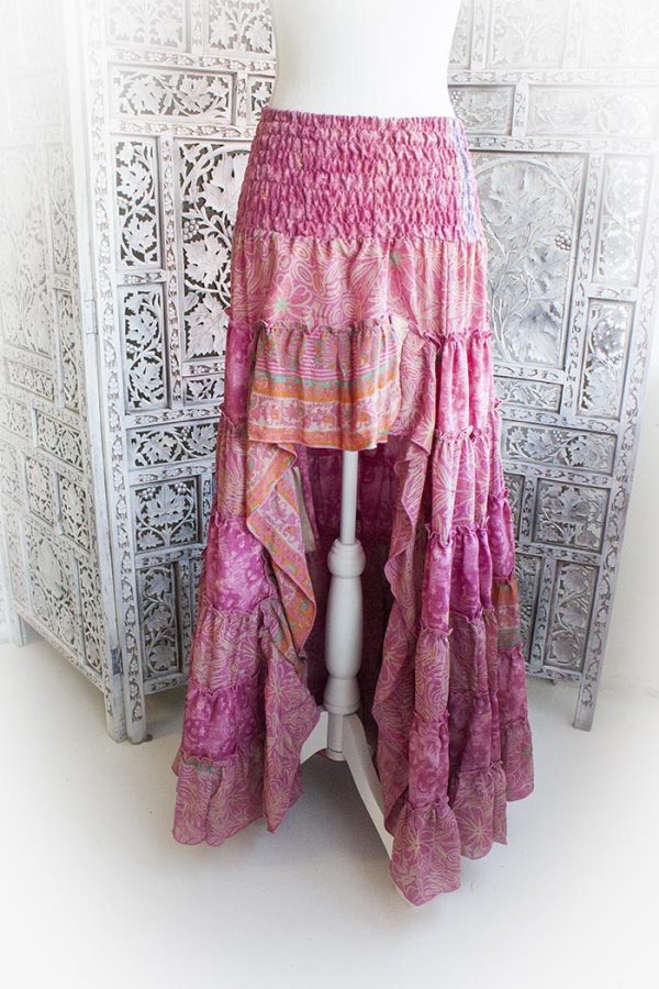 Sexy gipsy rok sari lang zacht oud roze