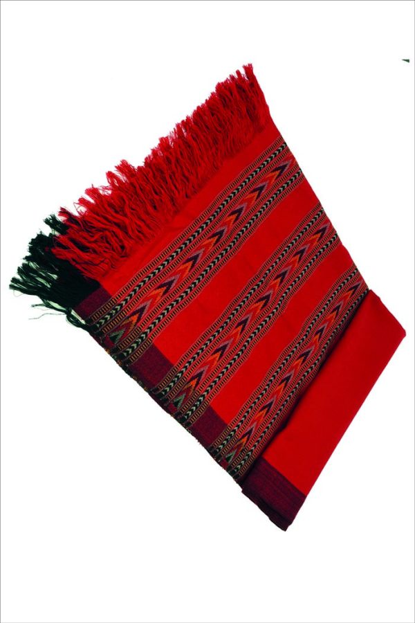 Sjaal poncho tribal helder rood