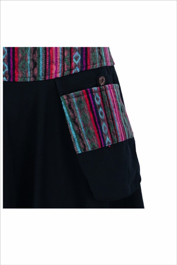 Harembroek zwart met thaise ikat