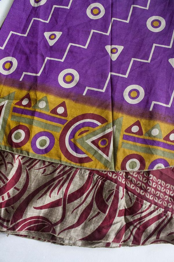 sari India magische wikkelrok paars bordeaux