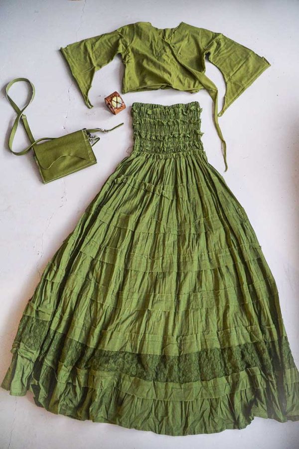 gipsy strokenrok groen lang