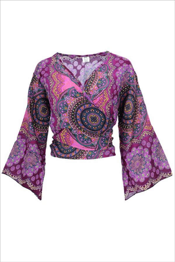wikkelblouse roze tinten met mandalas