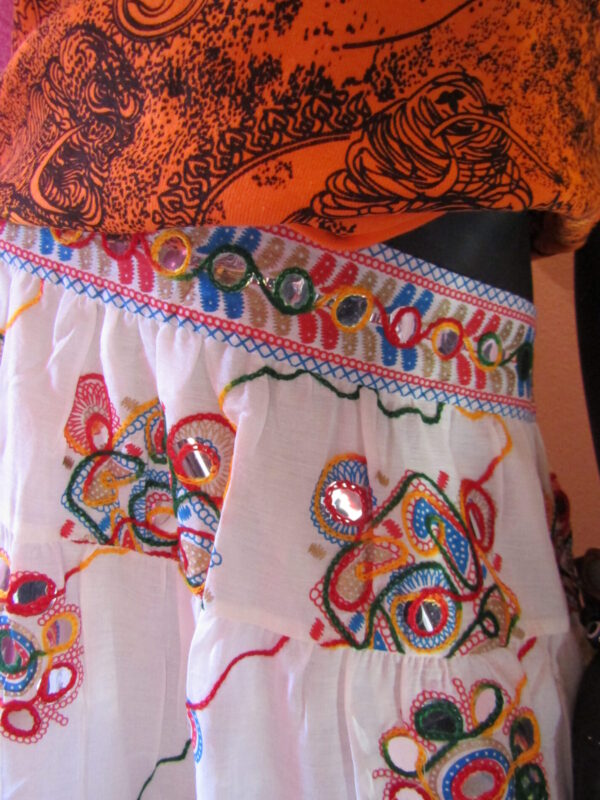 Boho spiegeltjes stroken rok - Afbeelding 3