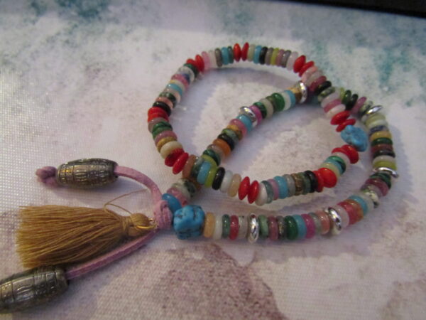 Multikleur natuurstenen armbandjes-set